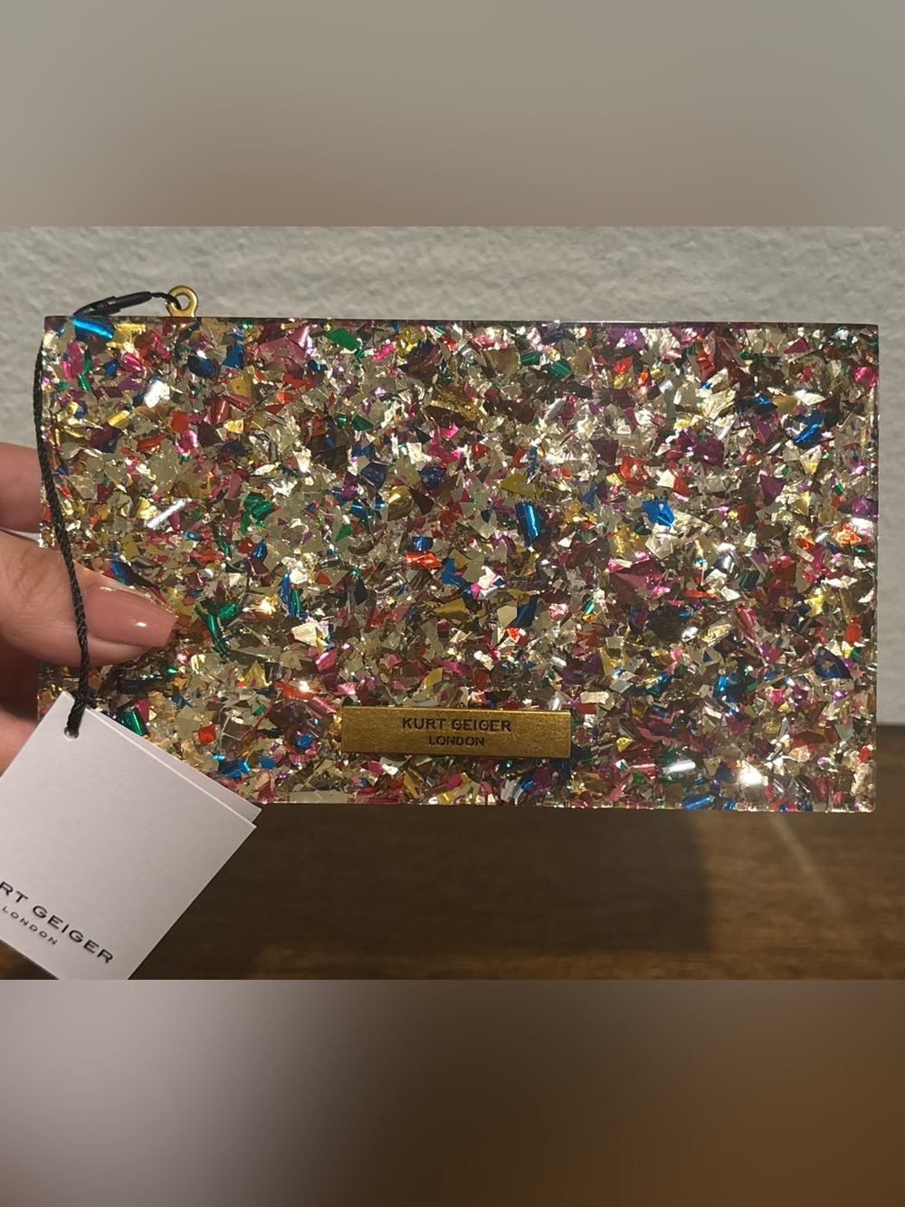 Kurt Geiger Multicolor Jeweled Box Clutch with Crossbody Strap - Picture 7 of 10